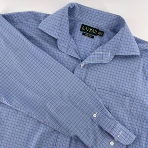 Lauren Ralph Lauren Non Iron Dress Shirt Plaid Button Up Long‎ Sleeve 16 1/2